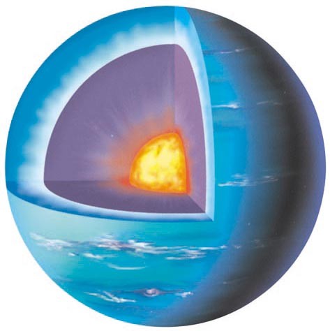 A view of the internal layers of Neptune