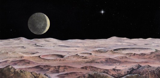 An artist's impression of Pluto's landscape