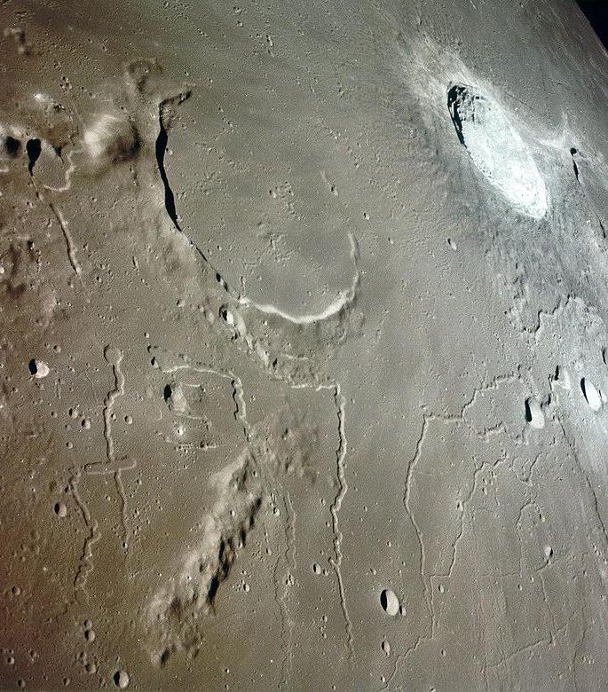 Lava-flooded crater in the Oceanus Procellarum