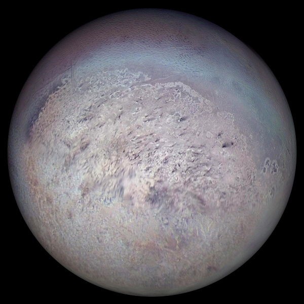 Triton, a picture taken by Voyager 2 in 1989