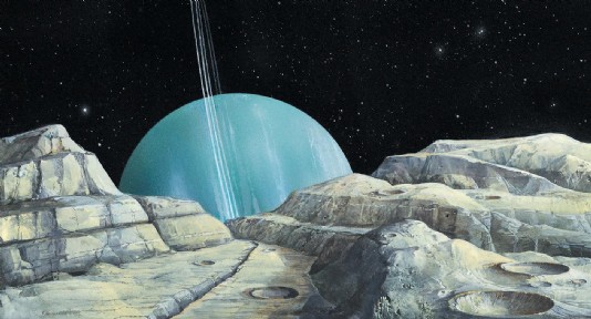 A view of Miranda's landscape