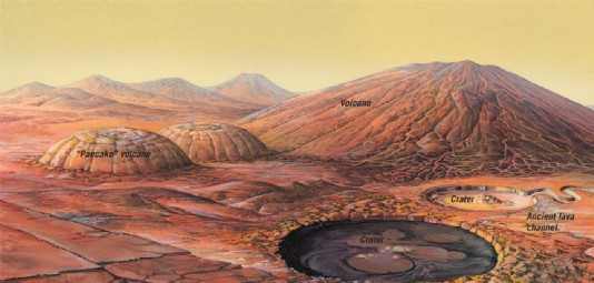 Landscape features on the Venusian surface