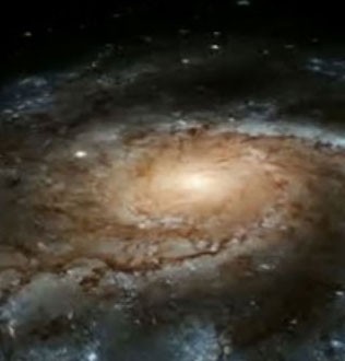 A spiral galaxy with a black hole at its centre