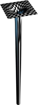 A massive object "stretching" space