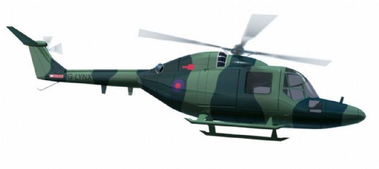 A British-built military helicopter, the Lynx