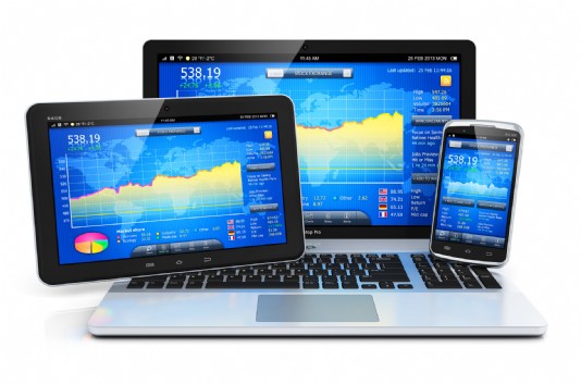 Laptop, tablet and smartphone