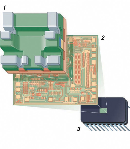 Transistor, microchip and plastic case