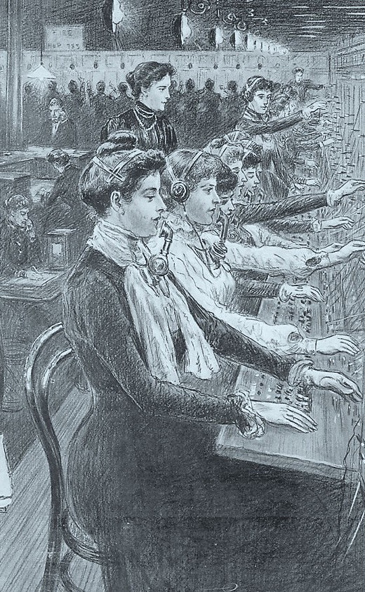 A telephone exchange in 1902