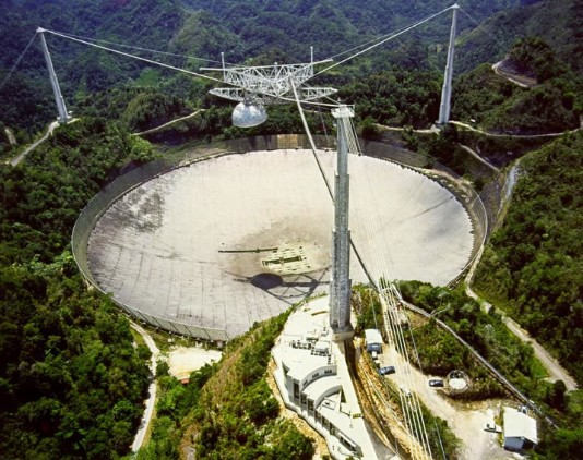 The Arecibo radio telescope in Puerto Rico
