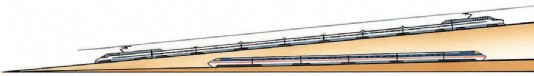 A TGV's gradient, compared to other trains