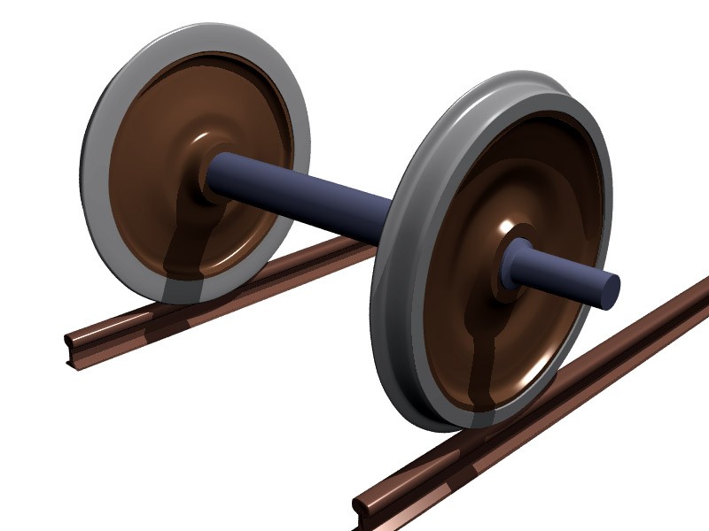 Train wheels, featuring their flanges