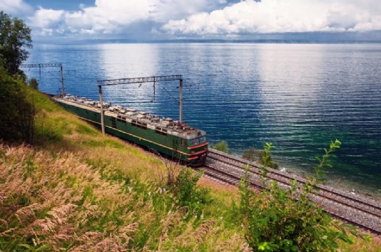 A Trans-Siberian express train