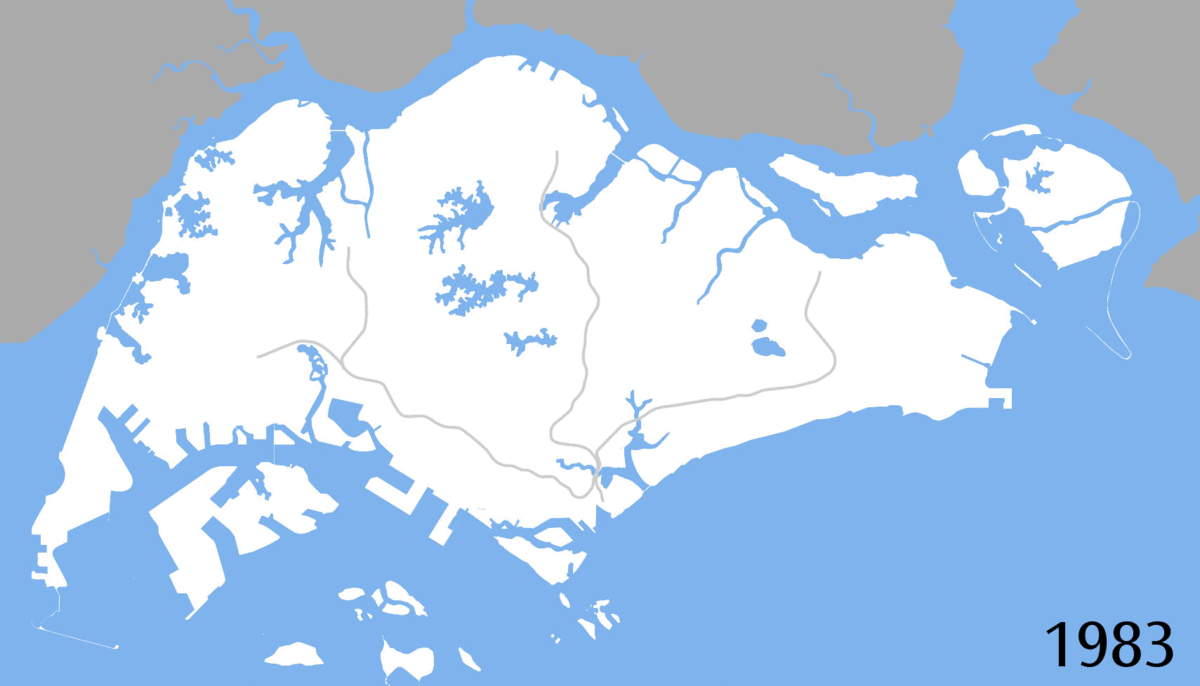 Growth of the Singapore Mass Rapid Transit network