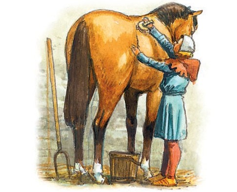 Caring for a knight's horse