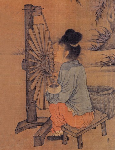 A Chinese illustration of a spinning wheel