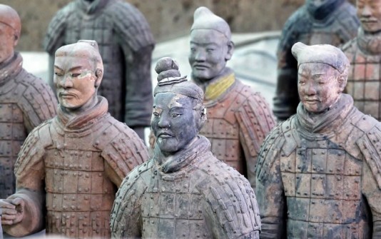 A close-up on some of the warriors' faces
