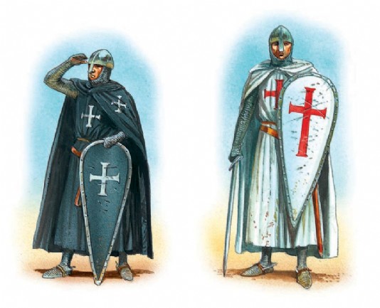 Knight Hospitaller (left); Knight Templar (right)