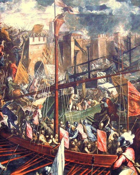 Crusader forces take Constantinople in 1204