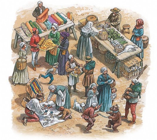 Market day in the town square