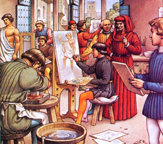 Lorenzo de' Medici visits a school for artists