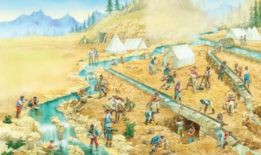 Scene on a Californian goldfield
