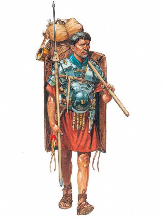 A legionary on the march