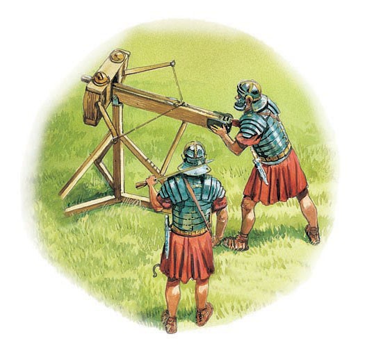 Ballistae were used during sieges.