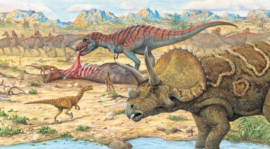 Triceratops and Tyrannosaurus rex