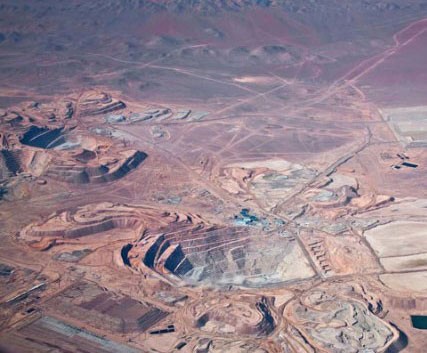 An open-cast copper mine in the Atacama Desert