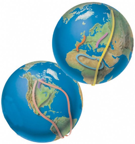 Migration routes that are mainly over land