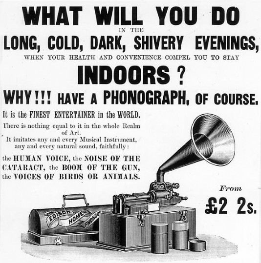 An old advert for the phonograph