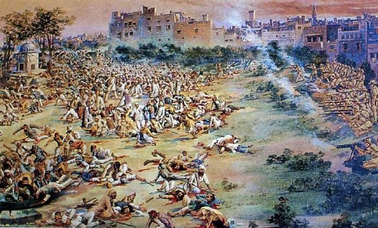 A painting of the Amritsar Massacre, 1919
