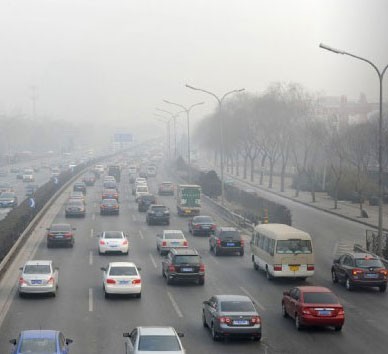 Smog in Beijing, China