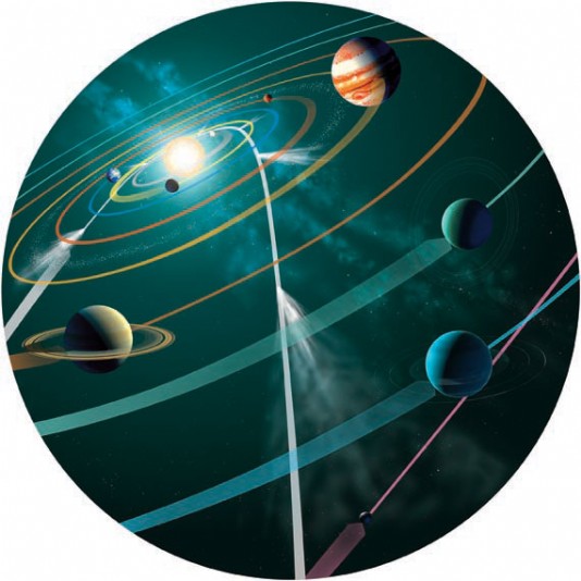 The planets are held in orbit by the Sun's gravity.