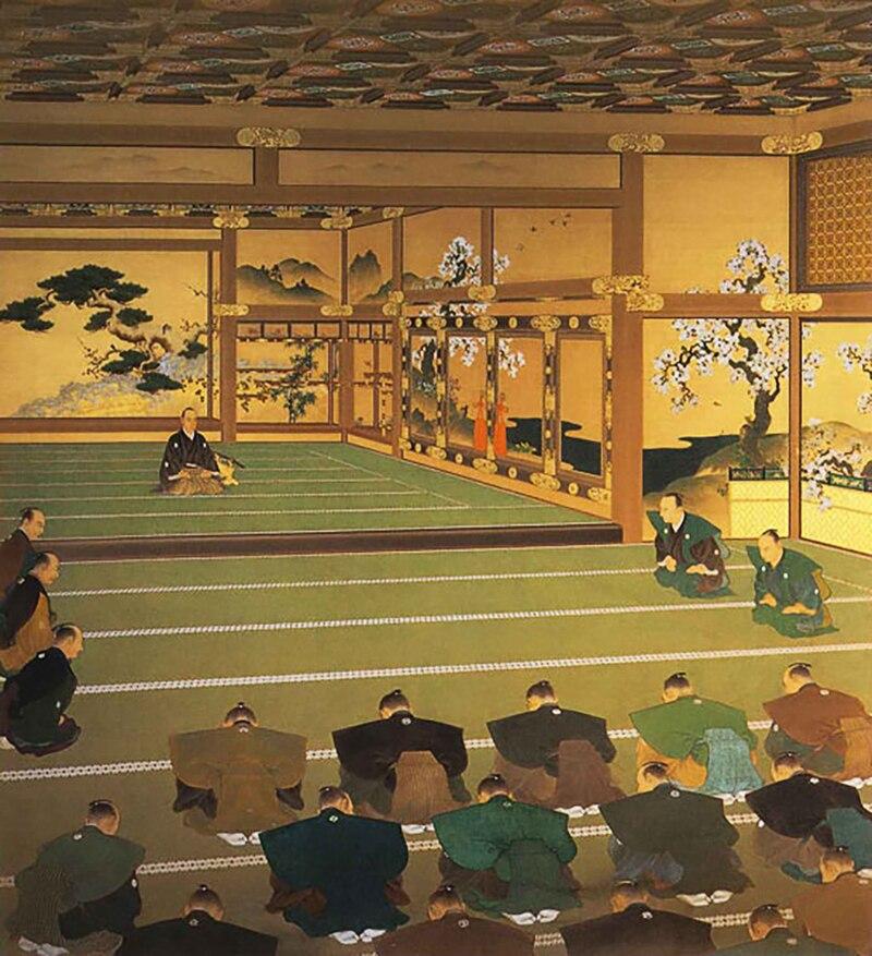 Tokugawa Yoshinobu resigns as shogun