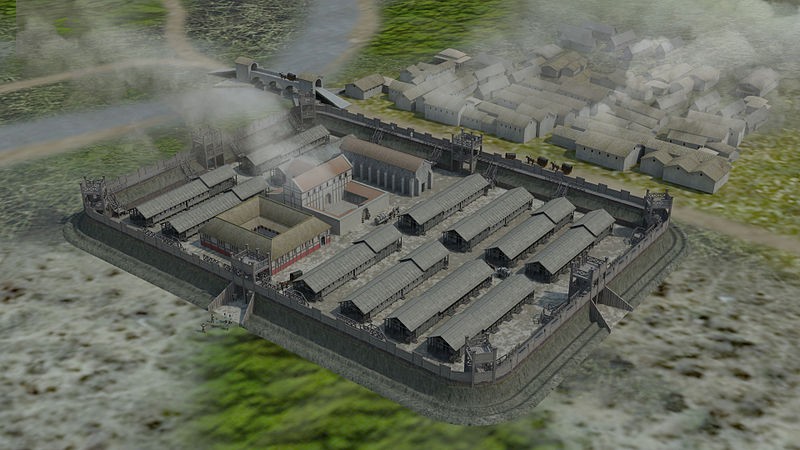 The Roman fort of Olicana at Ilkley, Yorkshire