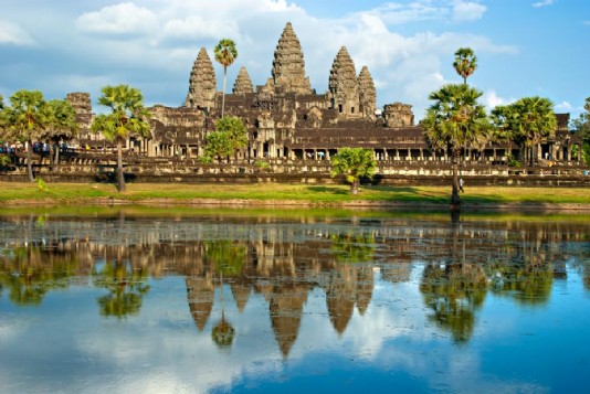 The 12th-century Angkor Wat temple