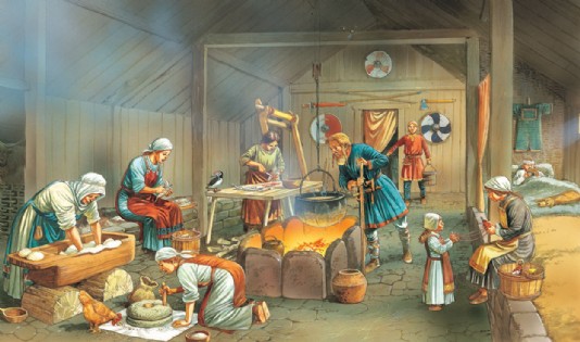 Inside a Viking house