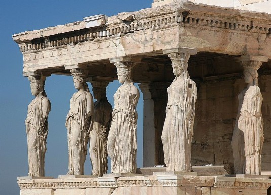 Caryatids (the female statues) on the Acropolis