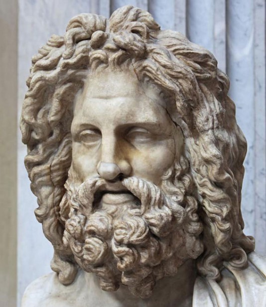 A marble bust of Zeus