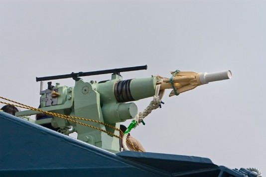 The harpoon aboard a whaling ship