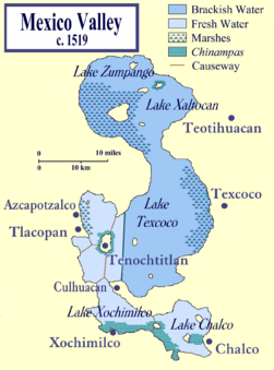 Map of Lake Texcoco