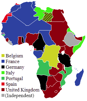 A map of colonial Africa in 1913