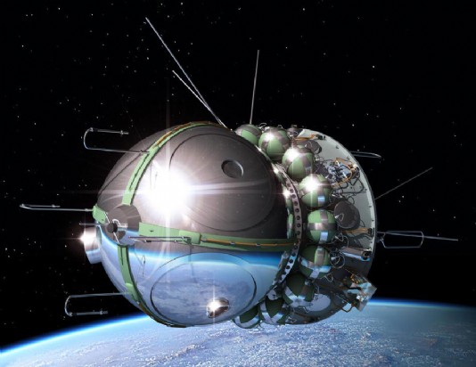 Vostok 1 in orbit around the Earth