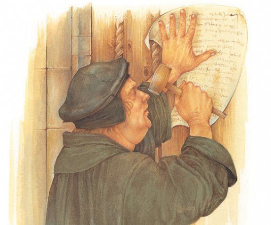 Martin Luther posts his Ninety-five Theses.