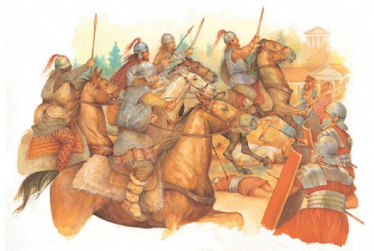 The Goths attack Rome in AD 410.