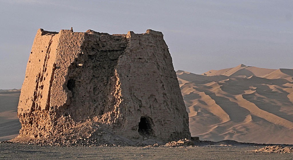 The ruins of a watchtower in western China