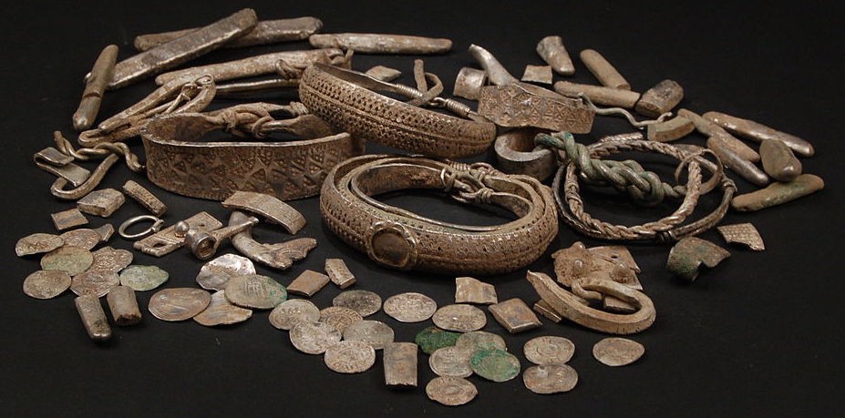 A hoard of Viking silver coins and jewellery