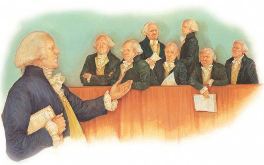 Working on the Declaration of Independence, July 1776