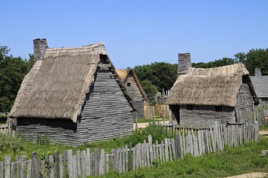 Re-creation of the Plymouth Pilgrim community